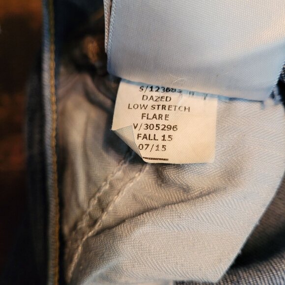 GAP 1969 Jeans 27 S Authentic Flare Low Dazed Medium Dark Wash Stretch - Picture 5 of 10